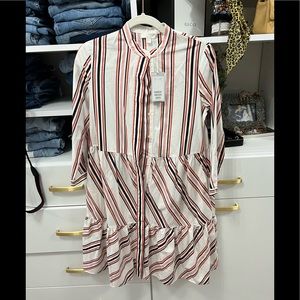 NWT COS Striped Poplin Button Down Dress